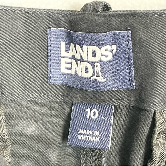 Lands’ End Cargo Flat Front Pants Woman’s size 10 Black - Picture 4 of 6